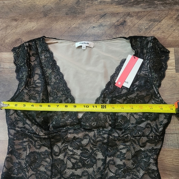Popilush Black Lace Cap Sleeve Shapewear Tummy Control Bodysuit Size 3XL - Picture 10 of 11